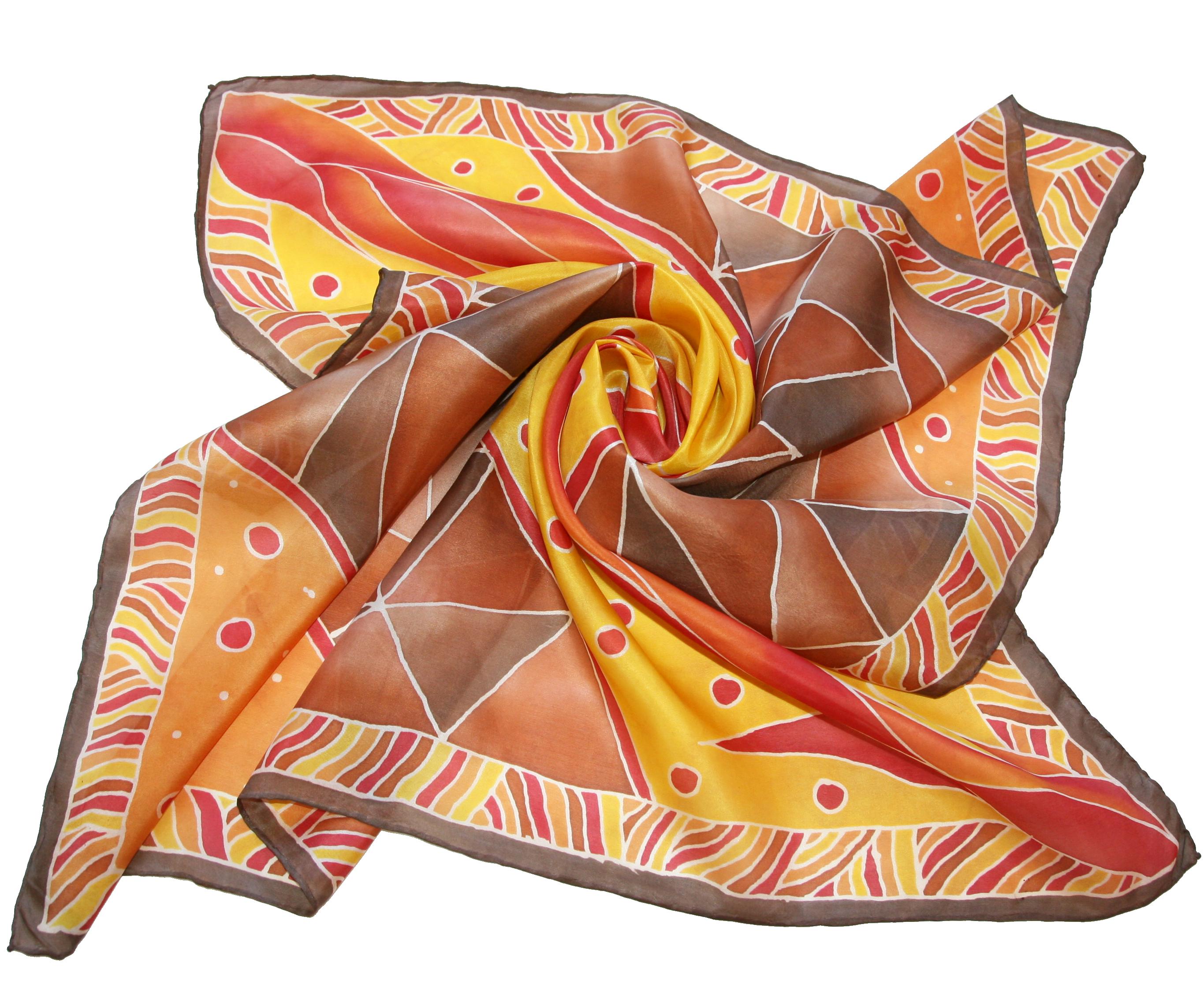 Malovaný hedvábný šátek - Vzpomínka na podzim