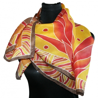 Malovaný hedvábný šátek - Vzpomínka na podzim