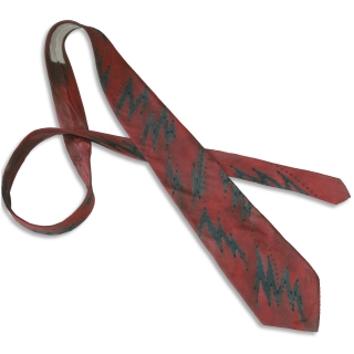 Malovaná hedvábná kravata - Klikyháky červená